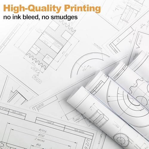 Wide Format Paper 36” x 150' CAD Rolls, Plotter Paper on 2" Core for CAD Drawings, Engineering Plans, GIS Maps & Architectural Designs (6 Rolls, 36 in x 150 ft) - Image 3