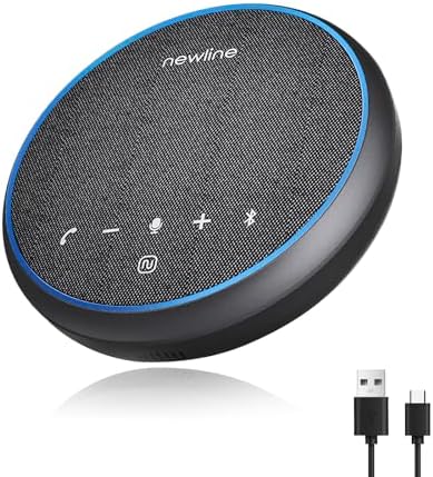 N newline Conference Speaker and Microphone, 2 Mics 360° Voice Pickup, AI Noise Reduction & Clear Calls, USB & Bluetooth Speakerphone, Up to 12H Call Time, for Small-to-Mid Meetings & Home Office by Nnewline
