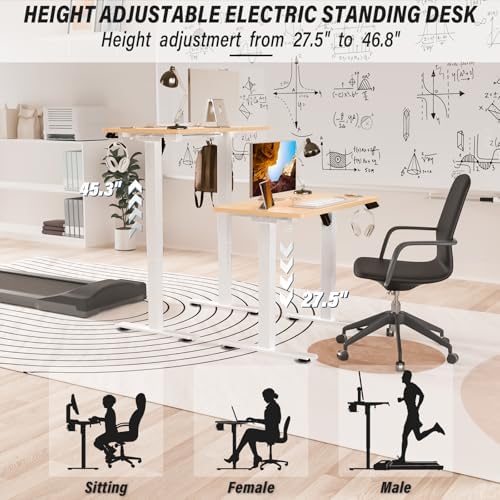 Kingant Standing Desk, 40x24 Inch Electric Height Adjustable Computer Desk - Image 3