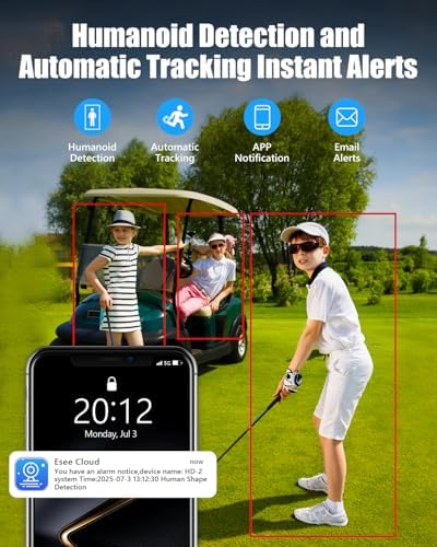Wireless Security Camera System Triple 3Lens Camera 5G/2.4G WiFi 4pcs 6MP 2K HD PTZ Dome Cameras System with Color Night Version,Automatic Cruise,Motion Detection,1TB HDD, 16CH - Image 5