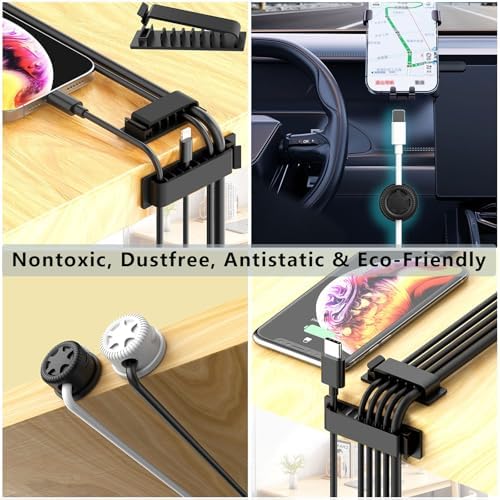 ELII 328Pcs White Cable Management Kit, 8 Magnetic Cable Clips - Image 5