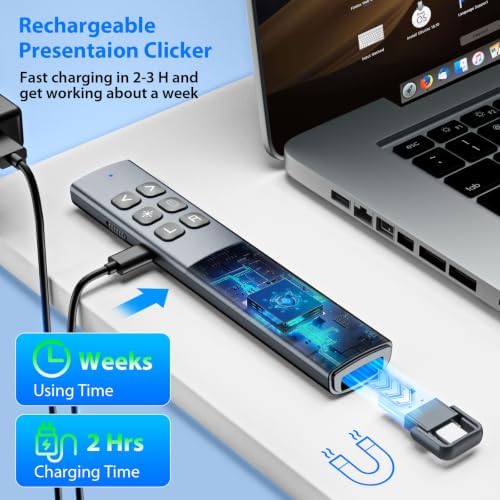 Presentation Clicker with Air Mouse, RF 2.4GHz PowerPoint Clicker for PPT - Image 4