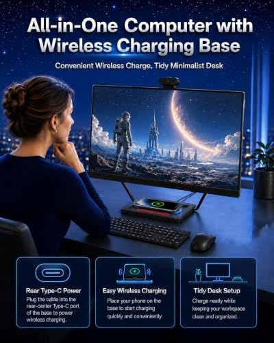 All-in-One PC 23.8" IPS, Wireless Charging Base & Webcam - Image 3