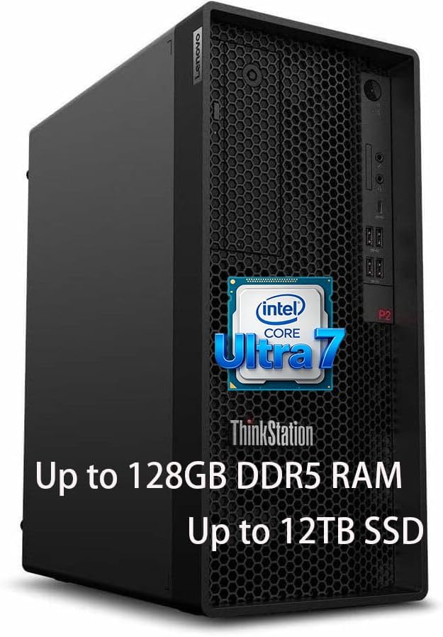 Lenovo ThinkStation P2 Gen 2 Workstation Desktop | Intel Core Ultra 7 265K Processor | Massive 128GB DDR5 RAM | Lightning Fast 5TB Space(4TB SSD+1TB HDD) | Ethernet & Wifi7 & Bluetooth 5| Win 11 Pro by LENOVO