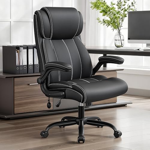 BESTFAIR High Back Computer Desk Chair, Inflatable Lumbar Support, Black - Image 2