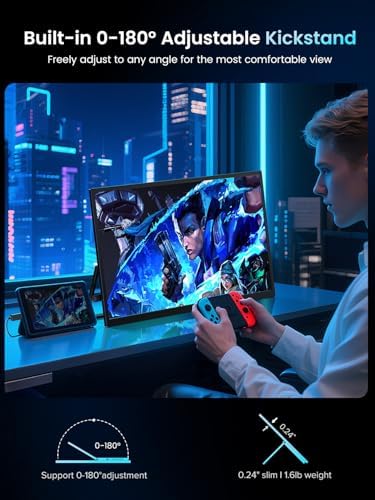 UPERFECT 18.5" 120Hz Portable Monitor, 125% sRGB Large Gaming Monitor - Image 5