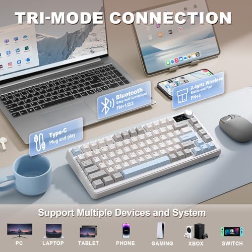 YUNZII B75 PRO MAX 75% Mechanical Keyboard (Beige,Milk Switch) - Image 3