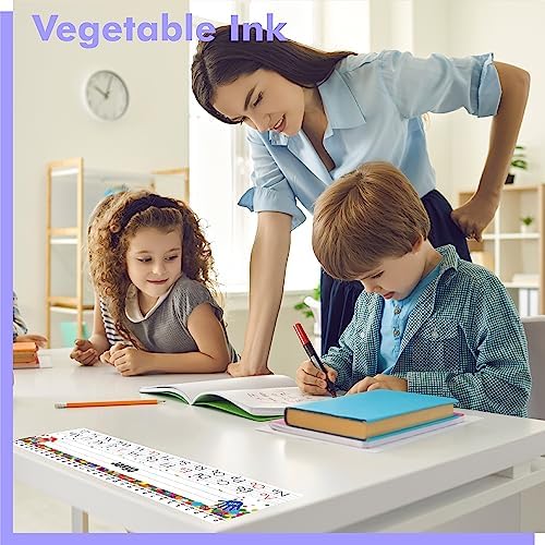 40 PCS Desk Nameplates, Waterproof Confetti Desk Name Tags with Alphabet, Number Line 1-30 Erasable and Reusable Traditional Manuscript Name Plate for Classroom School Student (12” x 3.5”) - Image 5