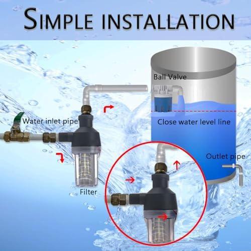 Spin Down Sediment Filter, Reusable Sediment Water Filter, with 250 Mesh Screen, Leak-Proof Gasket and wrench, For water heaters, washing machines, water purifiers with 1/2" threaded connectors. - Image 4