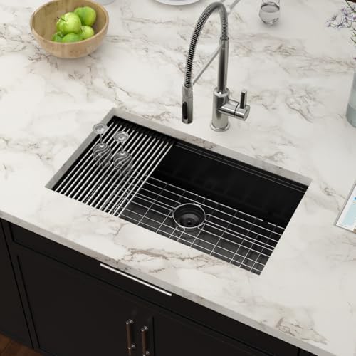 30 Inch Black Undermount Workstation Kitchen Sink with Accessories - Image 3