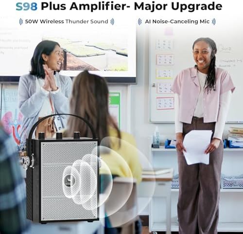 50W Voice Amplifier with 2 Mics,Microphone with Speaker - Image 2