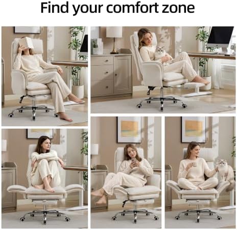 TonghuaS Big and Tall Cross Legged Office Chair, Flip Armrests ＆ Foot Rest - Image 3