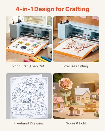 VEVOR Vinyl Cutting Machine, 12 in, Touchscreen-Controlled Vinyl Cutter, 20000+ Built-in Design Resources, Compatible with Mac, Windows, Android and iOS, for Creating Customized Crafts Cards, Decor - Image 4