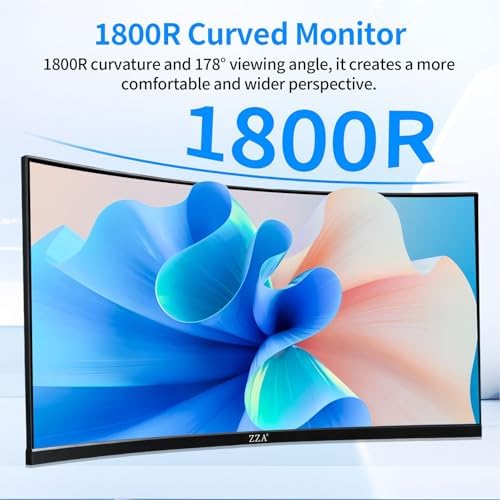 ZZA 27 inch 100Hz Curved Monitor with 1K 1920x1080 Computer Screen 27 inch FHD with HDMI,VGA and Wall Mountable|1080P Eye Care PC Office Display for Working and Gaming - Image 4