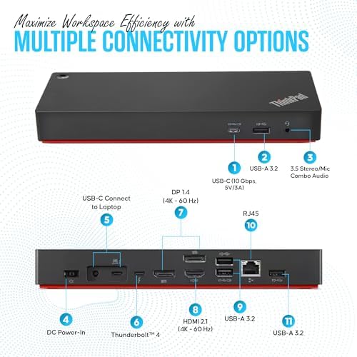 40B00135US Lenovo Docking Station - Thunderbolt 4 Dock - Thinkpad Dock - Image 4