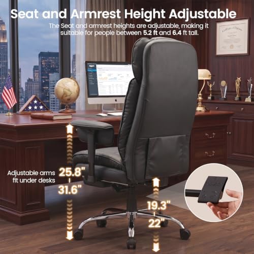 SEDETA Executive Home Office Chairs with Footrest,PU Leather Computer Chair - Image 6