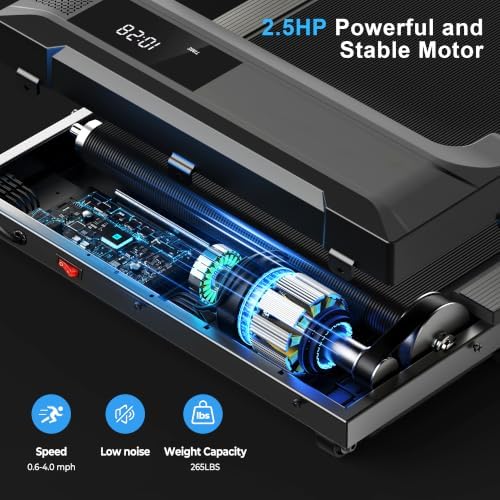 Walking Pad Treadmill for Home - Under Desk Treadmills Mini Portable Walking Running Machine Slim Compact Small Lightweight Motorized Electric Treadmill with Adjustable Speed Remote - Image 2