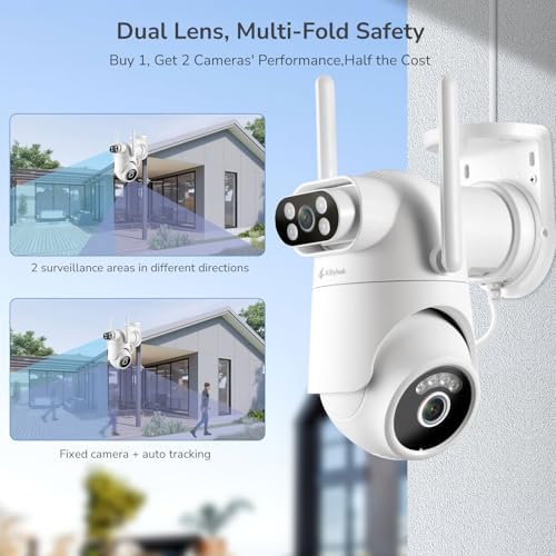 Wireless Security Camera System with 10" Touchscreen Monitor, 2K Dual Lens - Image 4