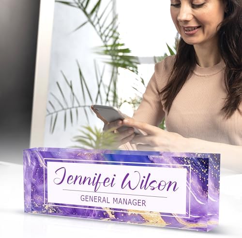 Name Plate for Desk-Personalized Name Plates for Desk-Name Plate Personalized for Office-Gifts for Teacher Boss Employee Appreciation Office Desk Decor (purple C), MYDZBJMT1009 - Image 6