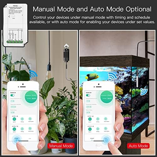 MOES WiFi Smart Temperature and Humidity Switch Module Sensor, Dual Relay Output Controller, Smart Life Tuya App Wireless Remote Control, Programmable Thermostats Kit Works with Alexa Google Assistant - Image 4