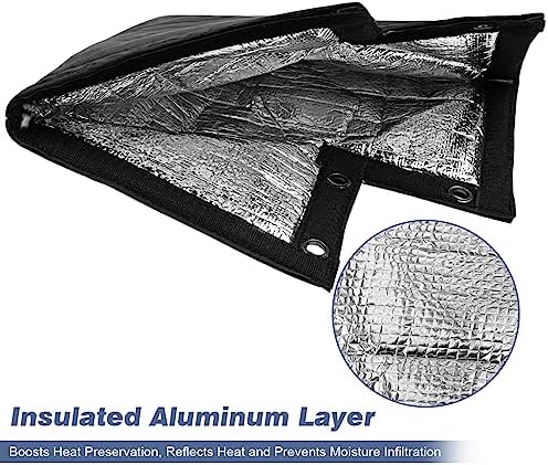 Insulated Backflow Preventer Cover- All-Season Pressure Vacuum Breaker Protection Pouch- Ideal for Water Wells and Sprinkler Valves- Shields from Sun & Freezing Temperatures- 12''W x 13''H (Black) - Image 2