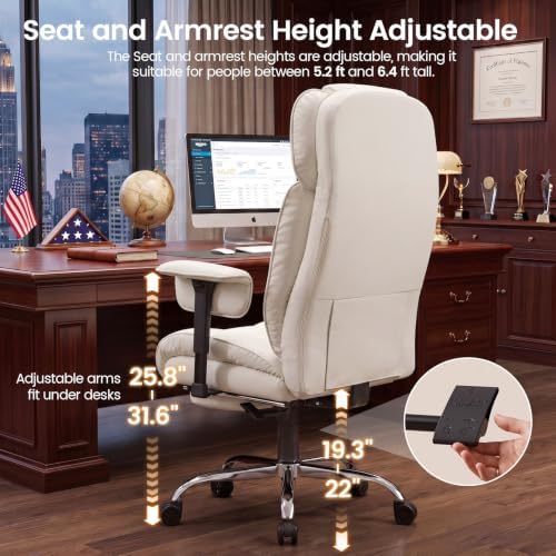 SEDETA Executive Home Office Chairs with Footrest,PU Leather Computer Chair - Image 6