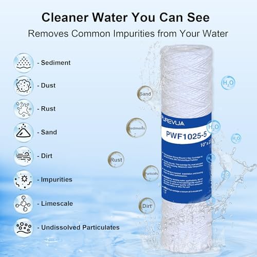 5 Micron 10"x2.5" String Wound Sediment Filter, 6-Pack - Image 4