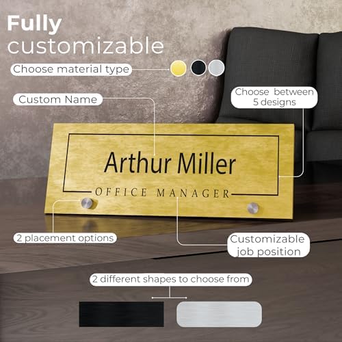 EGD ACM Desk Name Plate Personalized I Custom Office Desk Accessories Decor I Personalized Name Plate I Color Options (10 x 3.5 Inch) (3. ACM) - Image 2