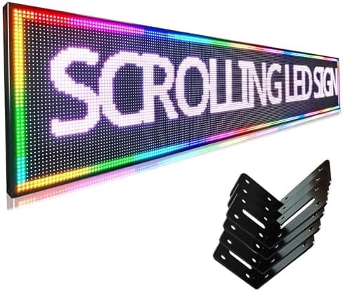 Programmable Scrolling Led sign Outdoor Digital Open Neon P10 115''x20'' by HUASHENKEXIAN