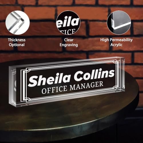 Custom Engraved Name Plate for Desk, Acrylic Desk Name Plate Personalized - Image 3