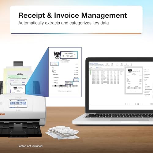 Epson RapidReceipt RR-600W Wireless Desktop Color Two-Sided Receipt Scanner - Image 3