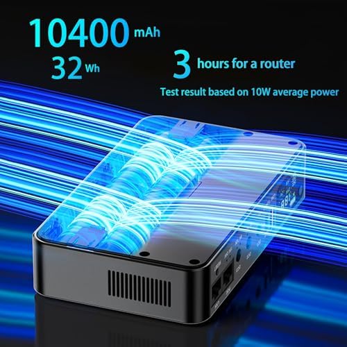 Mini UPS for Wifi Router, USB 5V⎓3.6A DC UPS 12V⎓2A Battery Backup 9V⎓2A 10400mAh(32Wh) - Image 4