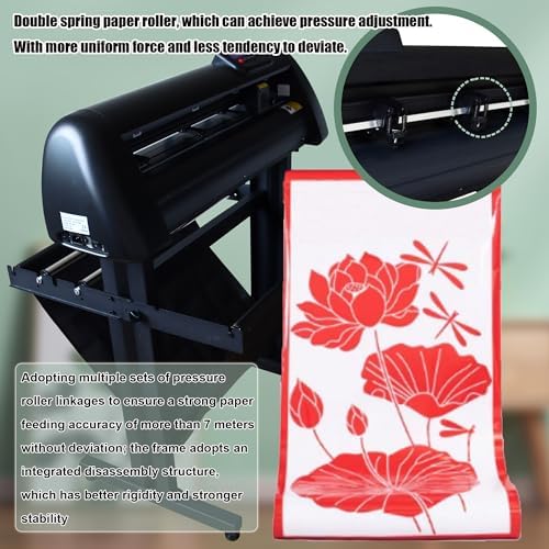 Vinyl Cutter Plotter 24 inch Automatic Edge Patrol 500g Cutting Plotter with LCD Display Plotter DIY Vinyl Printer Cutter Machine with USB2.0 and U Disk Port Adjustable Force and Speed 110V - Image 6