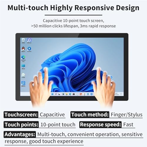 Industrial Embedded Panel PC, Win 10 Computer with 10 Points Touchscreen, IP65 All-in-One Computer, for Office/Automation/Kiosk/Bar/Warehouse 13.3inch-i3-3217U(4GRAM+128GSSD) - Image 3