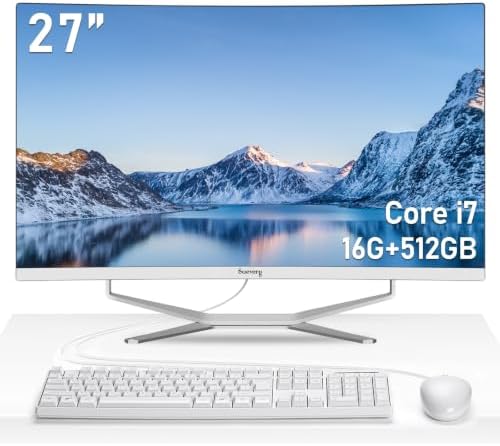suevery 27Inch Curved All-in-One PC Core I7 Desktop Computer by suevery