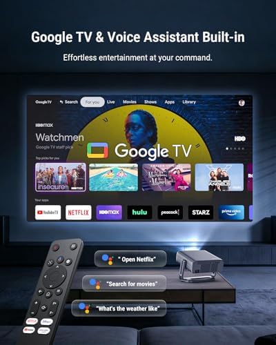 [Bundled with Google TV Stick] Smart Projector with WiFi and Bluetooth - Image 4