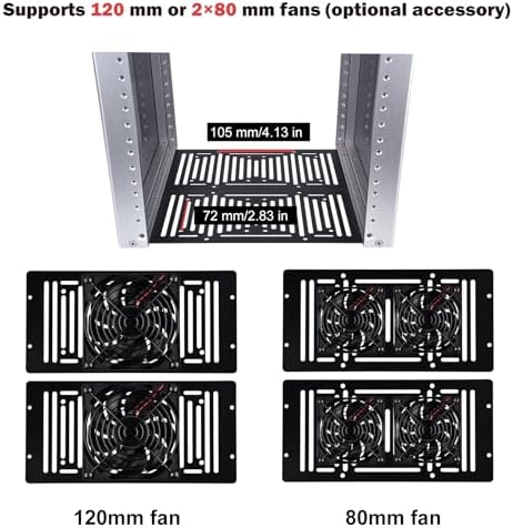 GeeekPi 8U Server Rack Cabinet, DeskPi RackMate T1 Plus,10 inch Network Rack for Servers, Network, A/V Equipment, 10.23inch/260mm Depth (Silver) - Image 6