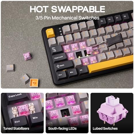 EPOMAKER Aula F108 Wireless Gaming Keyboard, Full Size Mechanical Keyboard - Image 5
