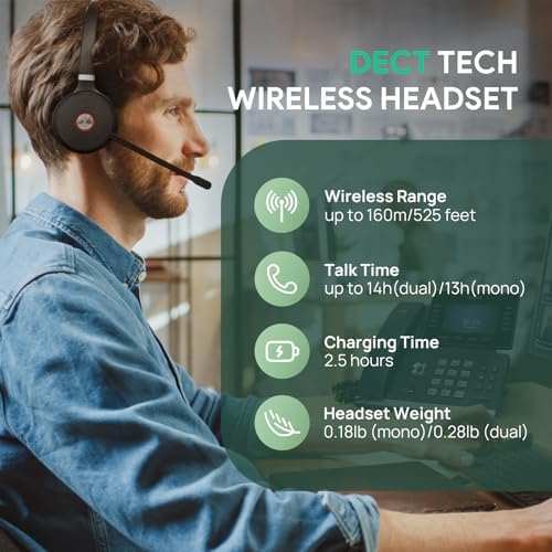 Yealink WH62 Stereo DECT Wireless Headset, Teams Certified for Deskphone PC - Image 3