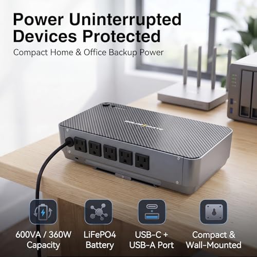 GOLDENMATE Lithium UPS 1000VA 600W + 600VA 360W UPS Battery Backup - Image 4