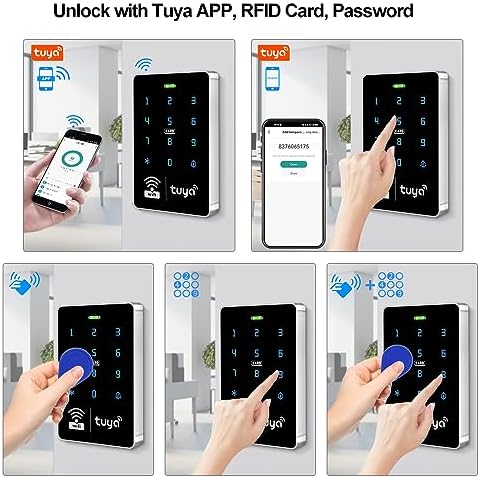 WiFi Tuya APP Access Control System Waterproof Kits RFID Keypad Controller 125KHz 13.56MHz + Door Electric Strike Lock + DC12V Power Supply, 10,000 Large User Capacity - Image 3