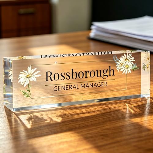 Custom Name Plate for Desk, Desk Name Plate Personalized, Acrylic Desktop Ornament, Stylish Office Decor, Appreciation Present for Boss, Social Worker, Teacher, Nurse, Employee by Unknown