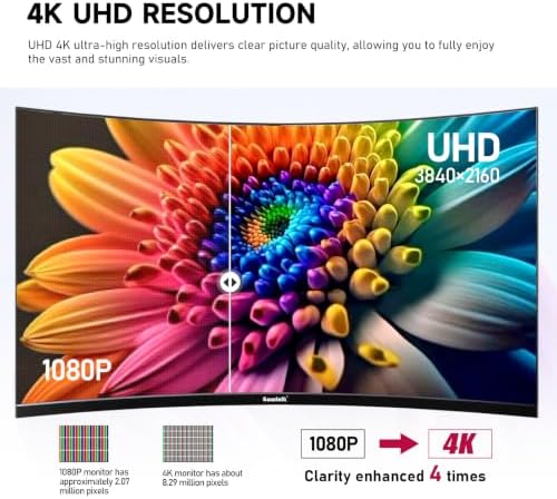 Gawfolk 32 Inch 4K UHD Curved PC Monitor, Ultra-Clear (3840×2160p) Screen - Image 2