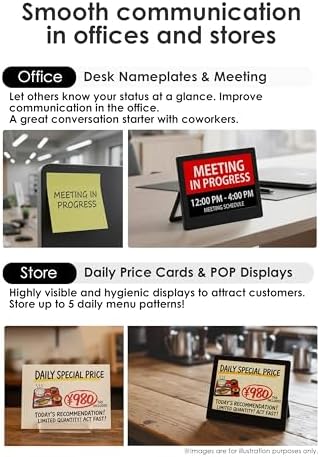 Santek EZ Sign | 4.2" 4-Color Wired E-Paper Display (USB Cable + Windows App) with Kickstand – Rewritable & Customizable Standing Sign for Office, Retail, Reception, Airbnb, QR Code & WiFi Display (Black) - Image 5