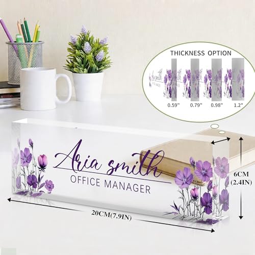Custom Name Plate for Desk, Acrylic Desk Name Plate Personalized, Employee Appreciation Gifts, Office Desk Accessories for Woman Teacher Nurse, Coworker Gifts for Manager Assistant - Image 4