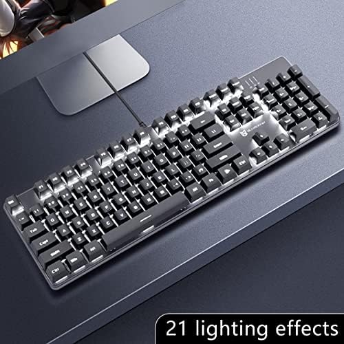 Merdia Brown Switch Black Full Size Mechanical Gaming Keyboard | 104 Keys US Layout Ice Blue Backlit Wired PC Gaming Keyboards | Hot Swappable LED Backlit Wired Mechanical Computer Keyboards - Image 6