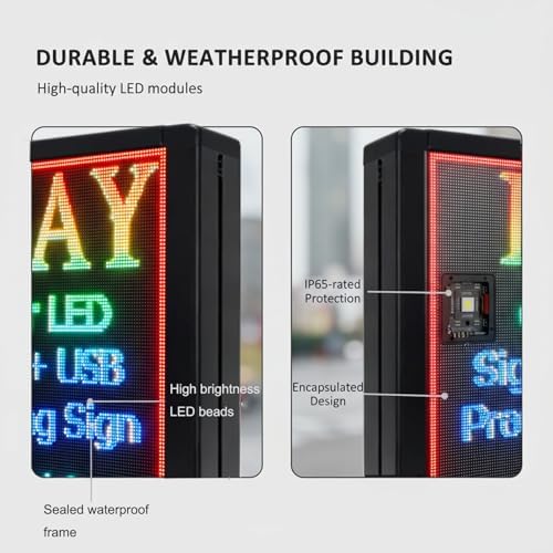 YWD P5 Programmable LED Sign 65"x33.5" Scrolling Message LED Display Board - Image 6