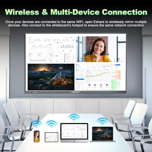 COOLHOOD 86" Smart Board, 4K UHD Touchscreen Interactive Digital Whiteboard Display, Electronic All-in-One Computer for Classroom Office Home Business w/Open App Ecosystem (Board & Wall Mount Only) - Image 6
