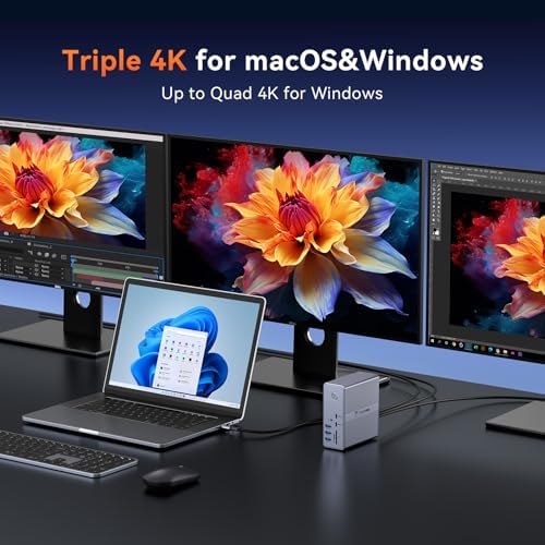 TobenONE DisplayLink Docking Station 3 Monitors with 120W Power Adapter - Image 5