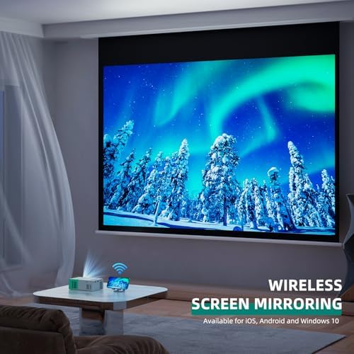 Projector WiFi Portable Movie Projector, Phone or Tablet Can be Mirrored to the Video Projectors Via WiFi or Data Cable, Compatible with Smartphone/ Tablet/ Laptop/TV Stick/ PS/ USB - Image 5